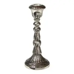 DACORE Lysestage barok i antik nikkel - 19 cm -