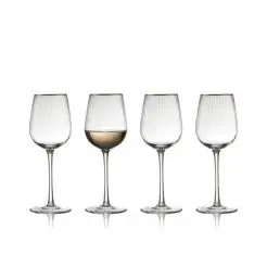 LYNGBY GLAS Palermo hvidvin med guldkant  4 stk. - 30 cl - 
