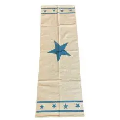 LA FINESSE Kludetæppe 60 x 180 cm - creme med blå stjerner - 