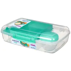 SISTEMA Madkasse bento box to go 1,76 liter - klar / minty teal - 