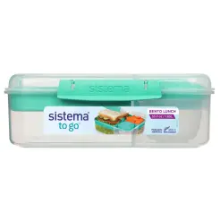 SISTEMA Madkasse bento box lunch to go 1,65 liter - klar / minty teal - 