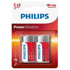 PHILIPS Power alkaline "C" batterier - 2 stk -