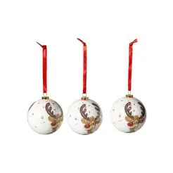 DACORE Julekugler i papmache 3 stk - rudolf -