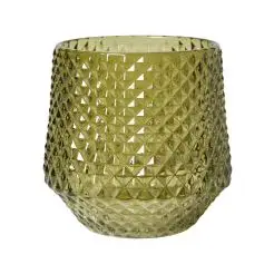 DACORE Lysestage i glas 3 stk - grøn -