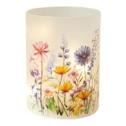 DACORE Cylinderglas med lyskæde - flora lilla -