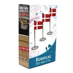 Bordflag på fod 20 cm - 3 stk -