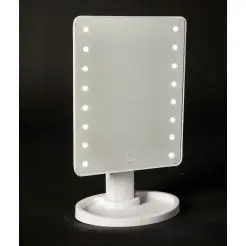 DACORE Make up spejl med LED lys i plast - hvid -