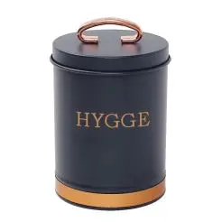 Opbevaringsdåse i metal blå med guld - hygge - 