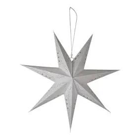 DET GAMLE APOTEK Papirstjerne m/LED Ø60 cm - hvid - OPHÆNG