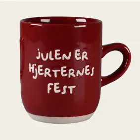 DET GAMLE APOTEK Julekrus "Julen er hjerternes fest" - rød - JUL