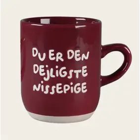 DET GAMLE APOTEK Julekrus "Du er den dejligste nissepige" - rød - JUL