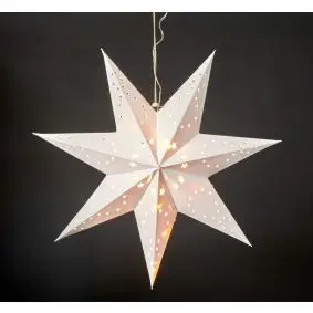 DACORE Papirstjerne med LED Ø40 cm - hvid - OPHÆNG