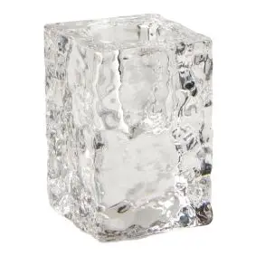 DACORE Lysestage i glas firkantet H5,9 cm - klar - LYSESTAGER