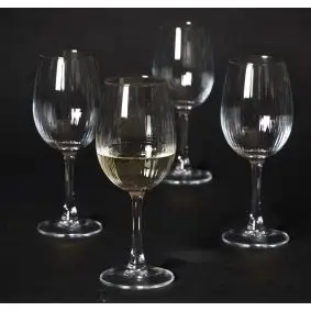 DACORE Hvidvinsglas med riller og guldkant 35 cl - 4 stk - VINGLAS