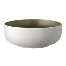 STUDIO ROUND North skål 15 cm - mat hvid/mat grøn - OVNFASTE SKÅLE