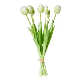 DACORE Tulipan buket 7 stk 39 cm - hvid - GODE TILBUD LIGE NU