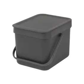 BRABANTIA Affaldsspand m/ låg 6 liter - gråsort - AFFALDSSPANDE