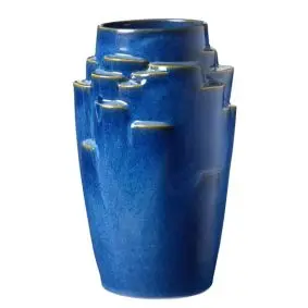 KNABSTRUP Keramik plateau vase 17 cm - mørke blå - KNABSTRUP KERAMIK