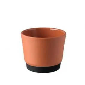 KNABSTRUP Urtepotteskjuler 13,1 cm - terracotta/sort - KNABSTRUP KERAMIK