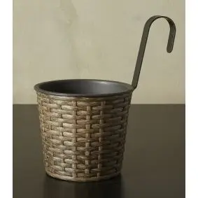 DACORE Urtepotte Ø16 cm. m. bøjle i - grå rattan - HAVEN