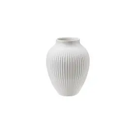KNABSTRUP Vase 12,5 cm m/riller - hvid - KNABSTRUP KERAMIK