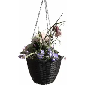 DACORE Hængeampel i sort rattan 19x16 cm - HAVEARTIKLER