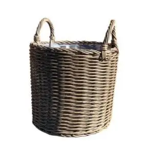 DACORE Kurv i mørkegrå flet - stor - HAVEARTIKLER