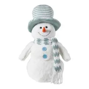 DACORE Snemand m/tørklæde 36 cm - hvid/mint - JUL