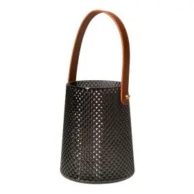 DACORE Hurricane i glas m/læder hank - grå - PYNT & FIGURER