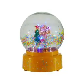 Snekugle med gingerbread mand & farvet sne - GAVEARTIKLER