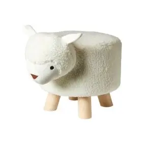 DACORE Skammel m/træben - hvidt lam - DIVERSE