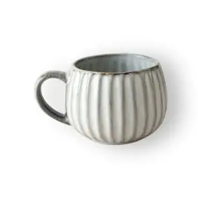 DACORE Stribet krus 360 ml - lysgrå/mørkgrå - KOPPER & KRUS