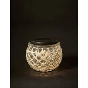 DACORE Solar bordlampe i glas mosaik - klar - HAVEARTIKLER