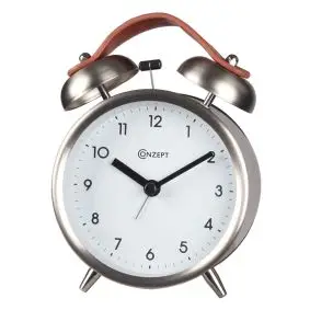 Vækkeur med klokke - stål/læder - HUSHOLDNING