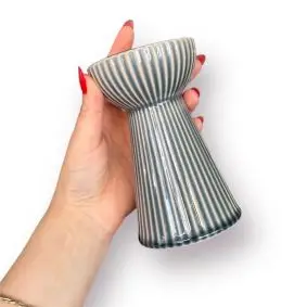 DACORE Hyacint vase med riller 15 cm - lysblå - VASER