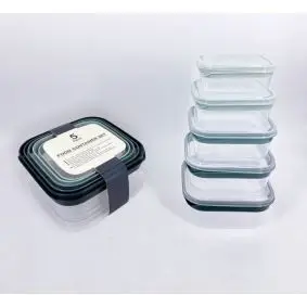 Opbevaringsbokse 10 dele - kvadratisk - MADKASSER & DRIKKEDUNKE