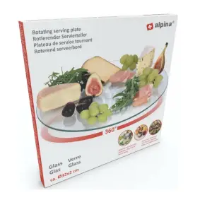 ALPINA Fad på drejefod Ø32 cm - glas - SERVERINGSFADE