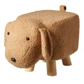 DACORE Skammel m/træben - brun plys hund - DIVERSE