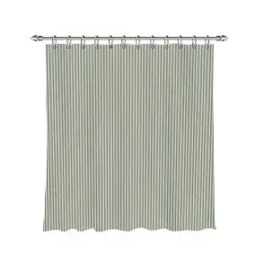 DACORE Badeforhæng incl. ringe 180x200 cm - grøn stribet - BADEFORHÆNG