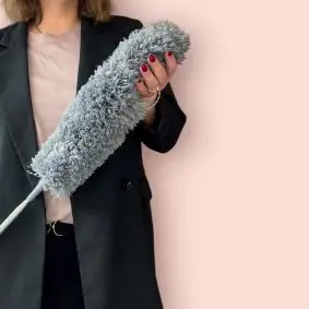 Støvkost med teleskopstang 87-280 cm - grå - HUSHOLDNING