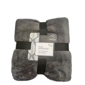 Plaid i luksus fleece - antracitgrå - PLAID / TÆPPER