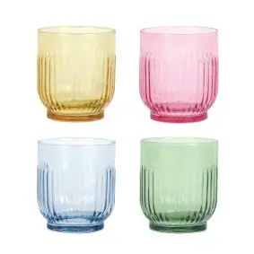 AIDA Groovy vandglas 33 cl. 4 stk - mixet farver - DRIKKEGLAS