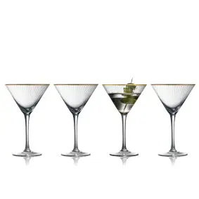 LYNGBY GLAS Palermo martiniglas med guldkant  4 stk. - 25 cl - LYNGBY GLAS