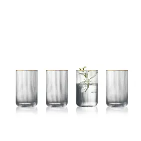 LYNGBY GLAS Palermo highball glas med guldkant  4 stk. - 40 cl - LYNGBY GLAS