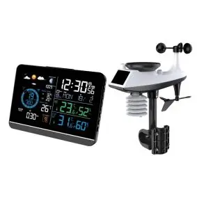 Professionel vejrstation med farveskærm, vind- og regnmåler - TERMOMETER