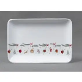 Jule tallerken med mønster - 20 x 11 cm - STEL