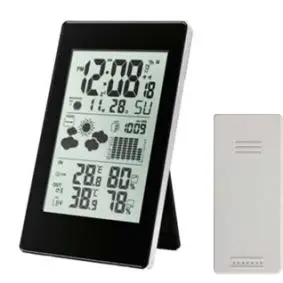 Vejrstation med termometer, alarm & kalender- sort - HUSHOLDNING
